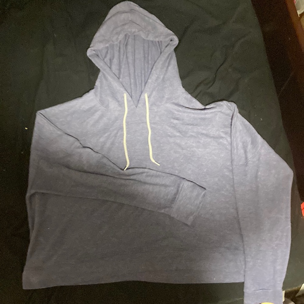 Light blue cropped t shirt hoodie